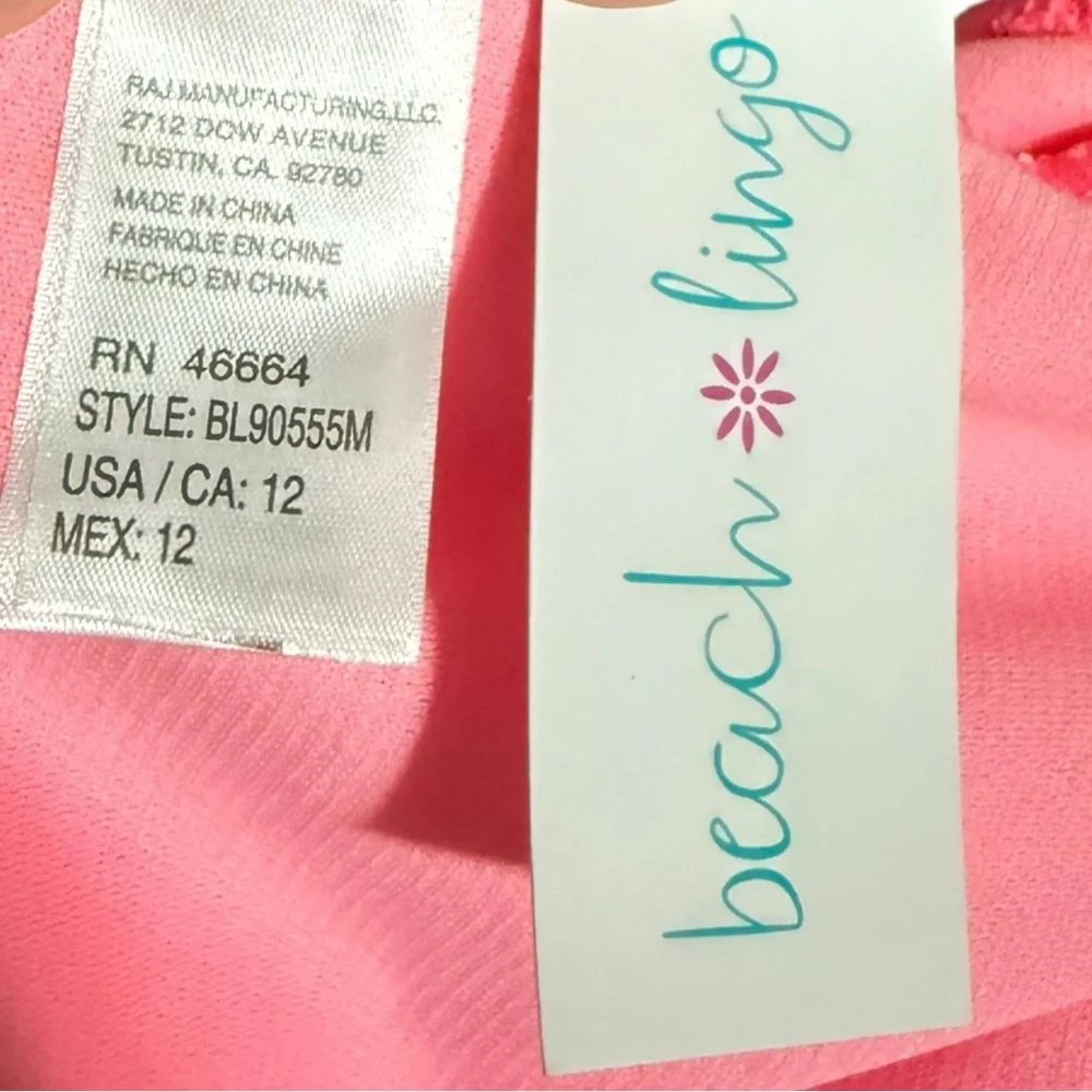 Beach Lingo One Piece Swimsuit Girls Pink Size 12 Tassel Strap